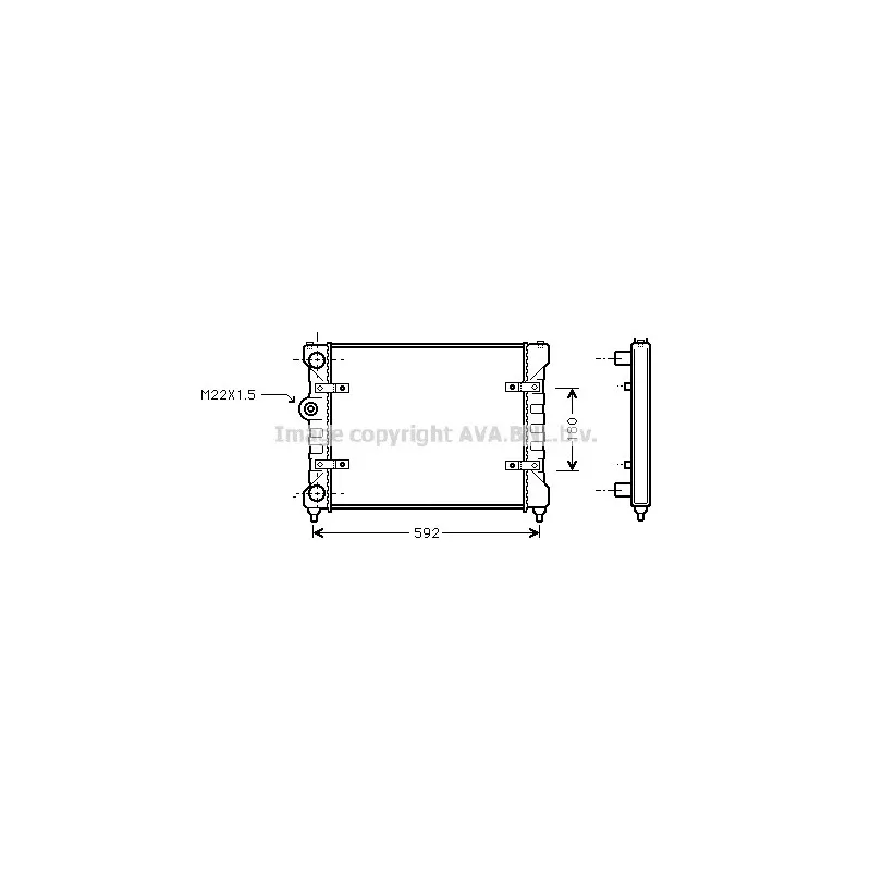 Radiateur, refroidissement du moteur AVA QUALITY COOLING ST2023