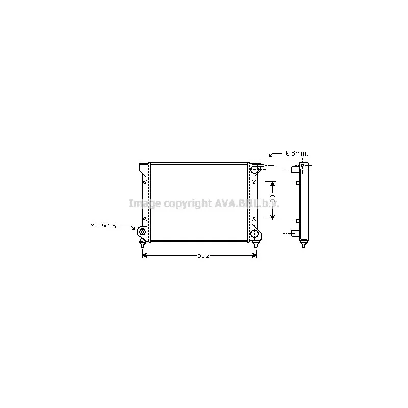 Radiateur, refroidissement du moteur AVA QUALITY COOLING STA2027
