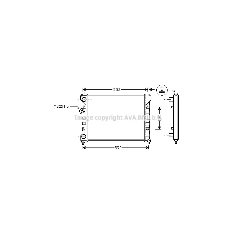 Radiateur, refroidissement du moteur AVA QUALITY COOLING STA2035