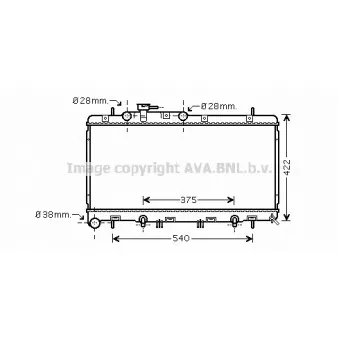 Radiateur, refroidissement du moteur AVA QUALITY COOLING SU2059