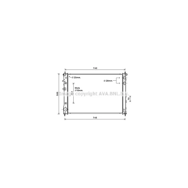 Radiateur, refroidissement du moteur AVA QUALITY COOLING SU2091