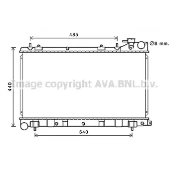 Radiateur, refroidissement du moteur AVA QUALITY COOLING SU2103