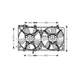 Ventilateur, refroidissement du moteur AVA QUALITY COOLING SU7512
