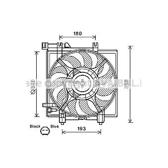 Ventilateur, refroidissement du moteur AVA QUALITY COOLING SU7516