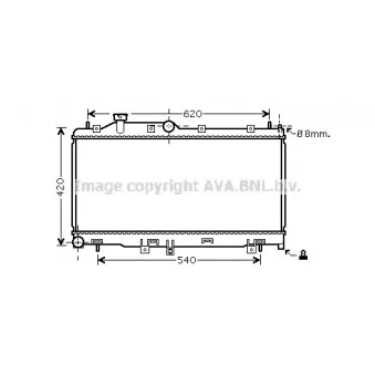 Radiateur, refroidissement du moteur AVA QUALITY COOLING SUA2072