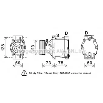 Compresseur, climatisation AVA QUALITY COOLING SUK099