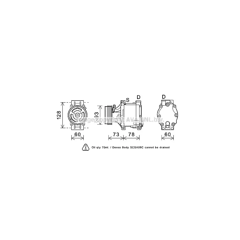 Compresseur, climatisation AVA QUALITY COOLING SUK099