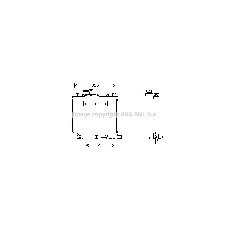 Radiateur, refroidissement du moteur AVA QUALITY COOLING SZ2058