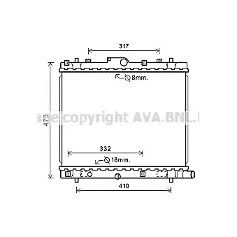 Radiateur, refroidissement du moteur AVA QUALITY COOLING SZ2136