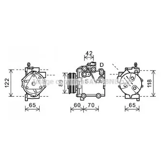 Compresseur, climatisation AVA QUALITY COOLING SZK125
