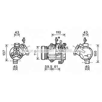 Compresseur, climatisation AVA QUALITY COOLING SZK129