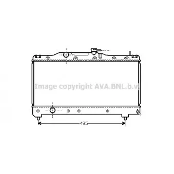 Radiateur, refroidissement du moteur AVA QUALITY COOLING TO2141