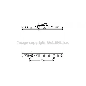 Radiateur, refroidissement du moteur AVA QUALITY COOLING TO2172