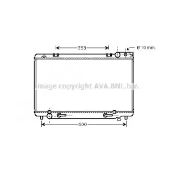 Radiateur, refroidissement du moteur AVA QUALITY COOLING TO2185