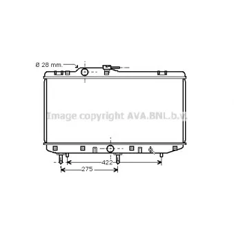 Radiateur, refroidissement du moteur AVA QUALITY COOLING TO2208