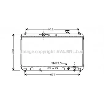 Radiateur, refroidissement du moteur AVA QUALITY COOLING TO2235