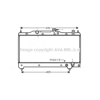 Radiateur, refroidissement du moteur AVA QUALITY COOLING TO2239
