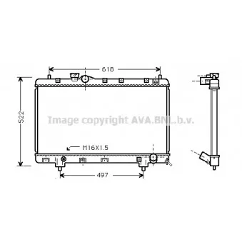 Radiateur, refroidissement du moteur AVA QUALITY COOLING TO2241