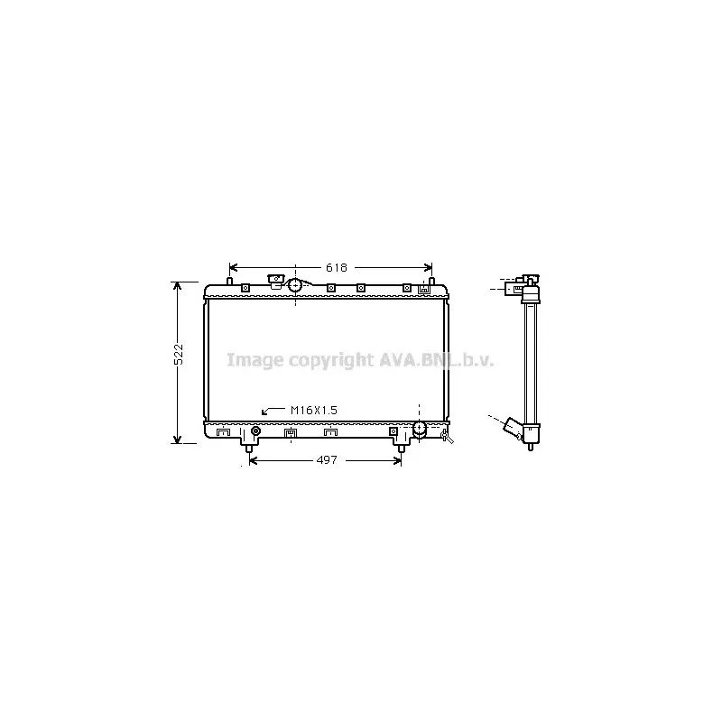 Radiateur, refroidissement du moteur AVA QUALITY COOLING TO2241