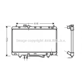Radiateur, refroidissement du moteur AVA QUALITY COOLING TO2242