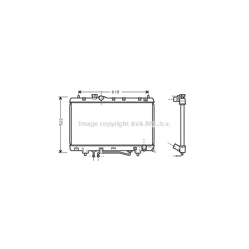 Radiateur, refroidissement du moteur AVA QUALITY COOLING TO2242