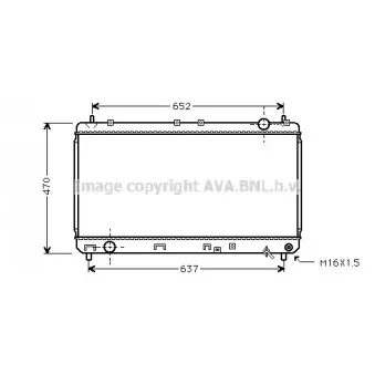 Radiateur, refroidissement du moteur AVA QUALITY COOLING TO2247
