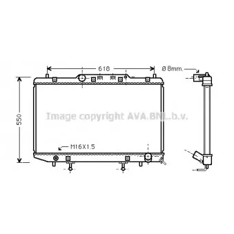 Radiateur, refroidissement du moteur AVA QUALITY COOLING TO2255