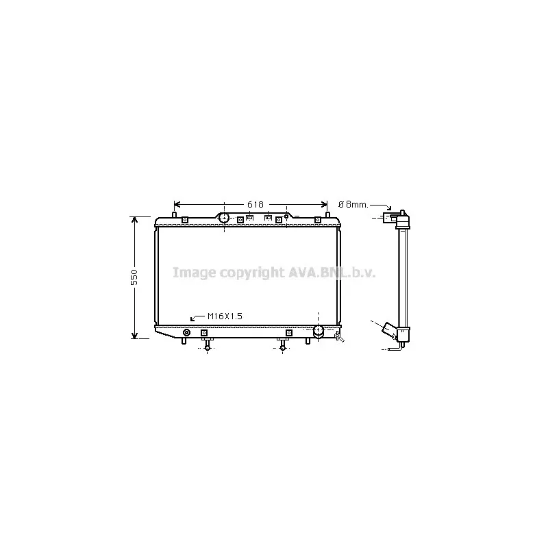 Radiateur, refroidissement du moteur AVA QUALITY COOLING TO2255