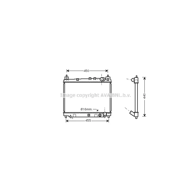 Radiateur, refroidissement du moteur AVA QUALITY COOLING TO2258