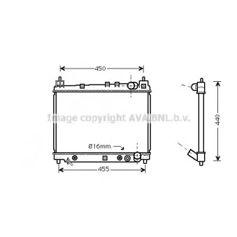 Radiateur, refroidissement du moteur AVA QUALITY COOLING TO2259