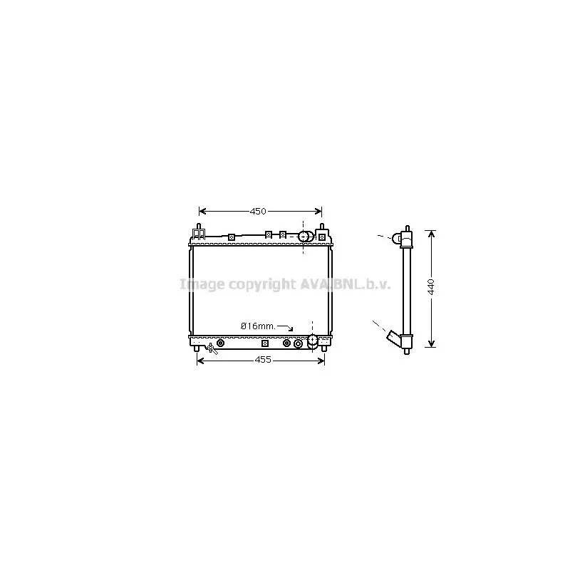 Radiateur, refroidissement du moteur AVA QUALITY COOLING TO2259