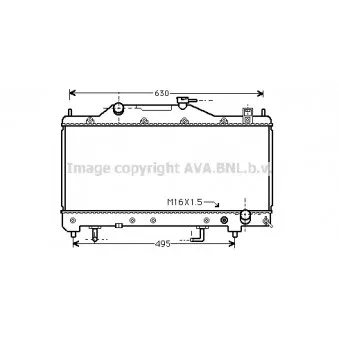Radiateur, refroidissement du moteur AVA QUALITY COOLING TO2285