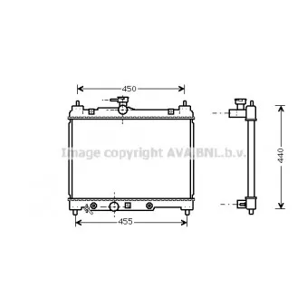 Radiateur, refroidissement du moteur AVA QUALITY COOLING TO2287