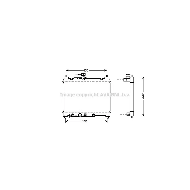 Radiateur, refroidissement du moteur AVA QUALITY COOLING TO2287