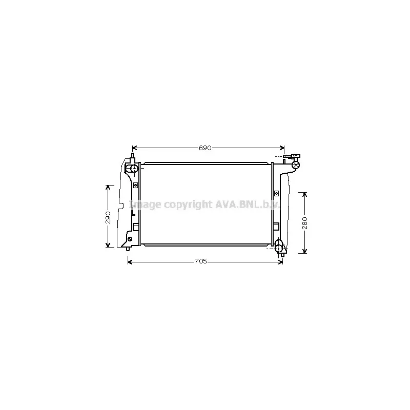 Radiateur, refroidissement du moteur AVA QUALITY COOLING TO2289