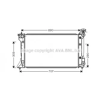 Radiateur, refroidissement du moteur AVA QUALITY COOLING TO2293