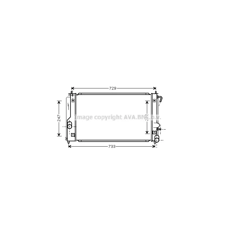 Radiateur, refroidissement du moteur AVA QUALITY COOLING TO2296