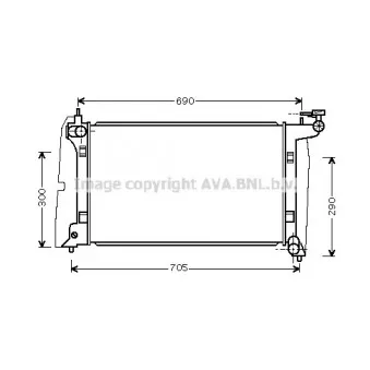 Radiateur, refroidissement du moteur AVA QUALITY COOLING TO2302