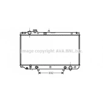 Radiateur, refroidissement du moteur AVA QUALITY COOLING TO2313