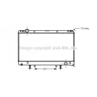 Radiateur, refroidissement du moteur AVA QUALITY COOLING TO2314