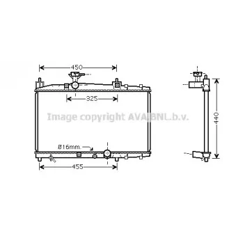 Radiateur, refroidissement du moteur AVA QUALITY COOLING TO2317