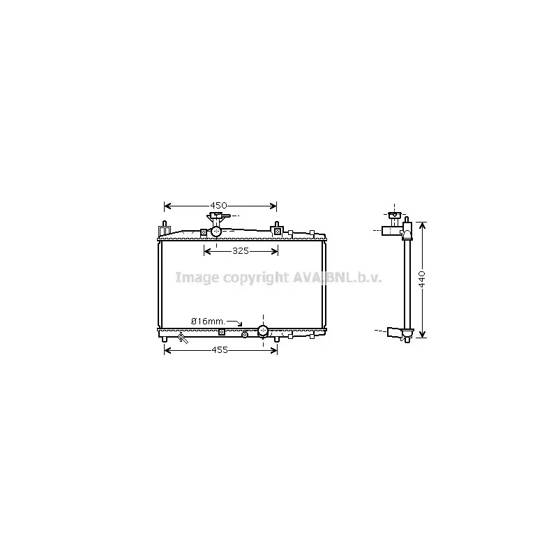 Radiateur, refroidissement du moteur AVA QUALITY COOLING TO2317