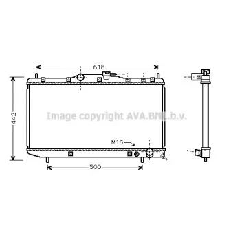 Radiateur, refroidissement du moteur AVA QUALITY COOLING TO2320