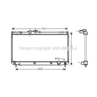 Radiateur, refroidissement du moteur AVA QUALITY COOLING TO2321