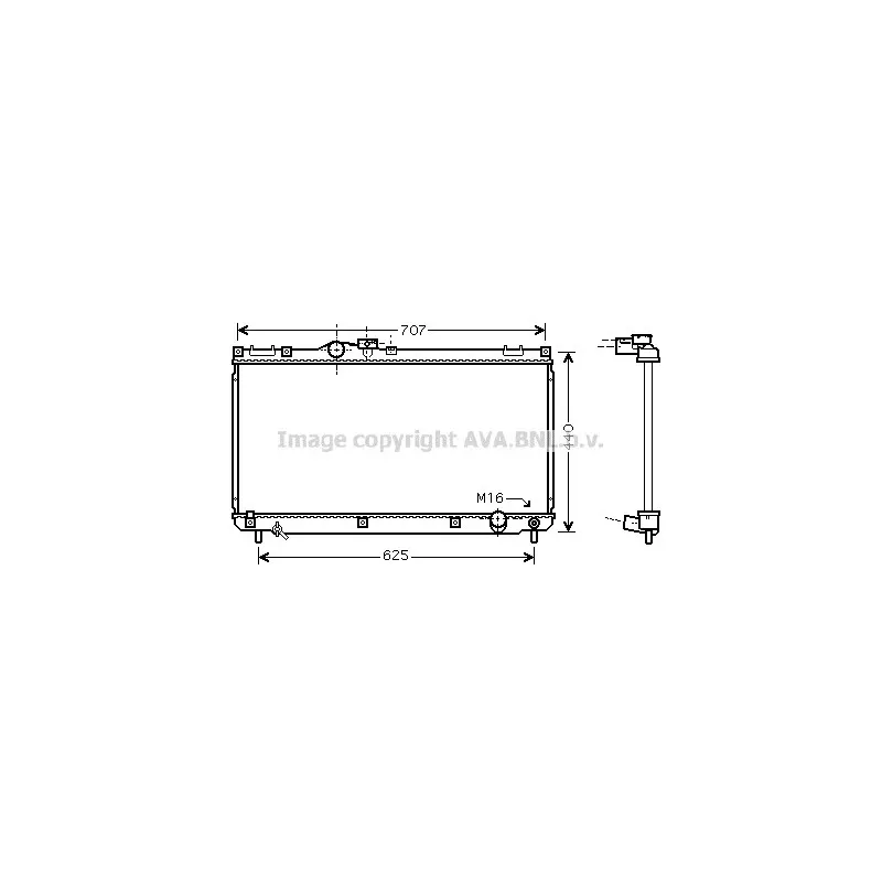Radiateur, refroidissement du moteur AVA QUALITY COOLING TO2321