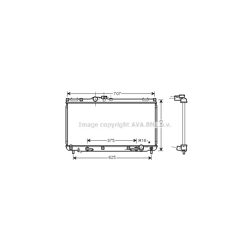 Radiateur, refroidissement du moteur AVA QUALITY COOLING TO2322