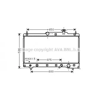 Radiateur, refroidissement du moteur AVA QUALITY COOLING TO2336