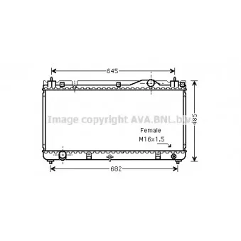 Radiateur, refroidissement du moteur AVA QUALITY COOLING TO2342