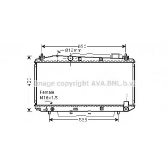 Radiateur, refroidissement du moteur AVA QUALITY COOLING TO2348