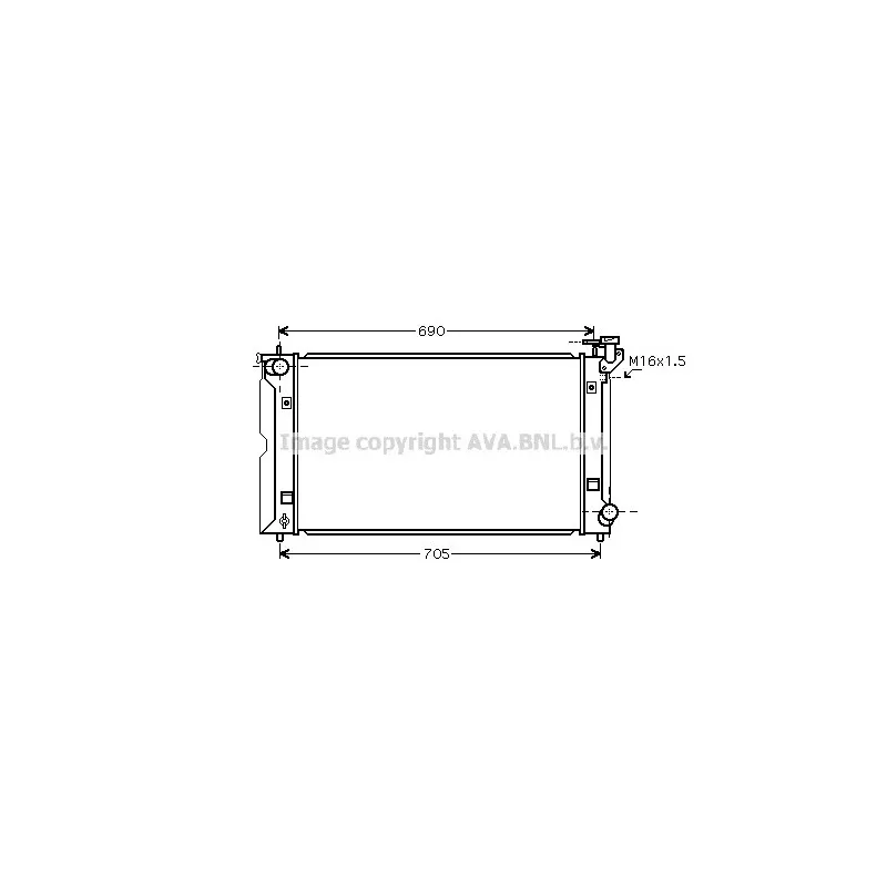 Radiateur, refroidissement du moteur AVA QUALITY COOLING TO2351